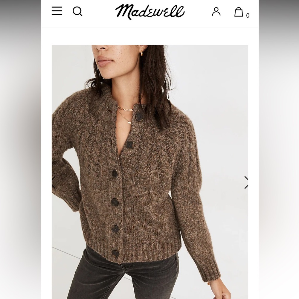 Women’s Madewell Cabelknit Cardigan Sweater NWOT